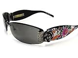 Ed Hardy - ED HARDY EHS020 EHS-020 Black Swarovski Vintage Tattoo Sunglasses 63-16-120