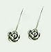 4 pcs .925 Bali Sterling Silver Rose Flower Ear Wire French Hook Earwires Earring Connector/Findings/Antique