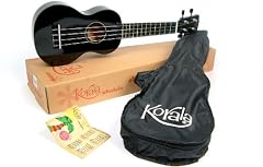 Black Soprano Ukulele: 4 String Ukelele (inc. FREE dowloadable beginners chord chart, song sheets and tuning aids - worth £10+)
