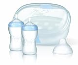 Nuby NT67413 - 1 Mikrowellen-Sterilisator f&uuml;r 2 Flaschen inklusive 2 Weithalsflaschen aus PP 300ml, Bisphenol A-frei