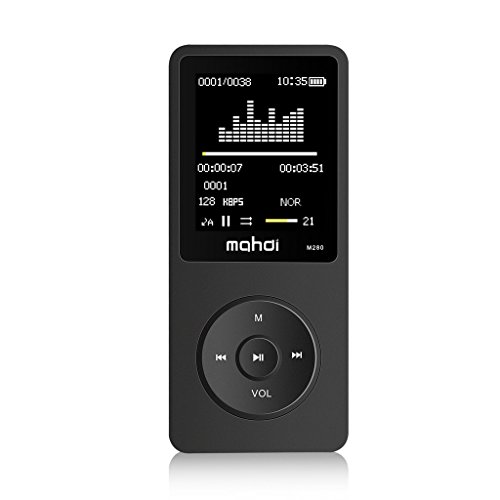 MYMAHDI 8GB MP3 Music Player 1.8 Inch Screen 70h high quality lossless sound, Support up to 128GB Micro SD Card Black