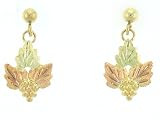 Classy! 10 Yellow-gold Black Hills Gold Three Leaf Post-earrings