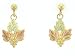 Jewelry : Classy! 10 Yellow-gold Black Hills Gold Three Leaf Post-earrings