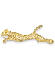 14k & Rhodium Diamond Cut Cheetah Pin