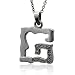 Men's Black Sterling Silver Alphabet Initial G Black Diamond Pendant Necklace - 0.11 carat