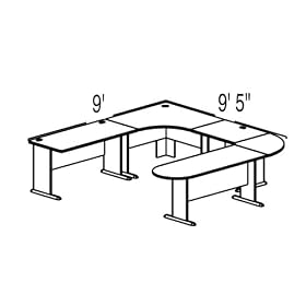 Bush Advantage Hansen Cherry Configuration 38 - Layout for 9' by 10' Workspace