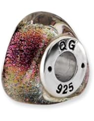 Rainbow Dichroic Glass, Triangle Charm for 3mm Charm Bracelets