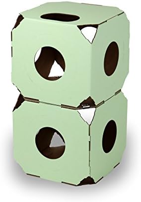 Catty Stacks Modular Boxes Cat House Condo, Pistachio Green, 2-Pack