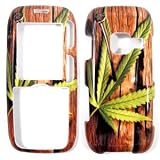 Brown Wood with Nailed Marijuana Leaf Design Snap-On Cover Hard Case Cell Phone Protector for LG UX260 Rumor