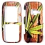 Brown Wood with Nailed Marijuana Leaf Design Snap-On Cover Hard Case Cell Phone Protector for LG UX260 Rumor
