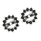 14k White Gold Black Diamond Earring Jackets (1 cttw)