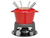 Kitchen Craft KCFONDUERED Master Class Cast Iron Enamelled Fondue Set - Red
