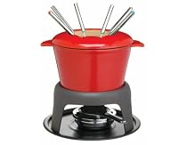 Kitchen Craft Cast Iron Enamelled Fondue Set Red