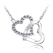 Twinkling Swarovski Crystal Double Heart Pendant Necklace. This Twin Heart Necklace Comes with a Free Jewelry Gift Box. The Perfect Gift Birthday, Graduation, Anniversary... (Lilac Bloom)