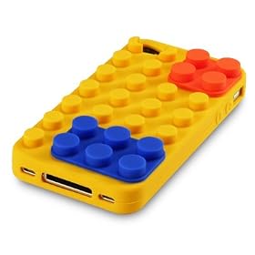 IPHONE 4S / IPHONE 4 LEGO BRICK STYLE SILICONE SKIN CASE / COVER / SHELL - YELLOW PART OF THE QUBITS ACCESSORIES RANGE