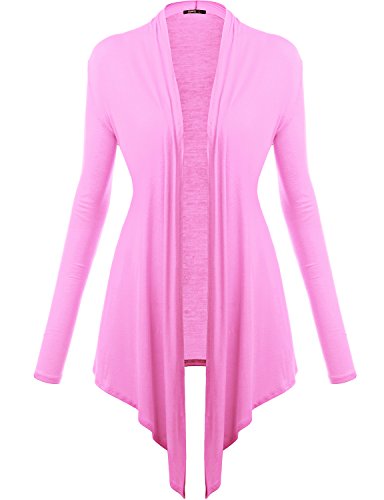 Thanth Womens Comfy Rayon Drape Collar Long Sleeve Cardigan