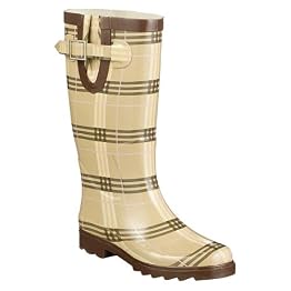 Nova Plaid Rain Boots - Brown