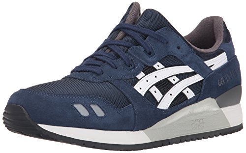 Asics gel lyte iii retro running shoe, navy/white, 11 m us