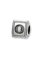 Triangle Block, Letter O Charm in Silver For 3mm Charm Bracelets
