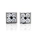 Mens 10k Black Gold Square Diamond Earrings Studs (GH, SI-I, 0.50 carat)