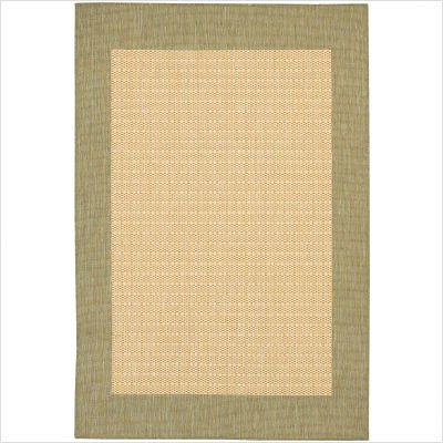 Couristan Recife Indoor/Outdoor 1005/5005 Checkered Field Natural-Green Area Rug, 3' 9 x 5' 5