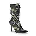 Women's Sexy boots 3 3/4 Inch Sexy High Heel Ankle Boot Green Camoflage Bullet Military Boot Army Costume Shoe