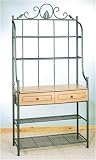 Old Dutch International Pewter Baker's Rack with Wooden Drawers 36x73x14-in.