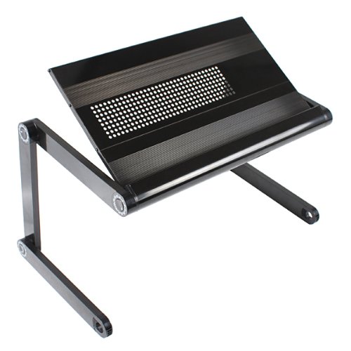Adjustable Vented Laptop Table Portable Folding Aluminum Notebook Desk Bed Sofa Tray, Tabletop up to 17