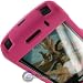 Fits Blackberry 9500 Storm 9530 Thunder Verizon Cell Phone Snap on Protector Faceplate Cover Housing Case - Solid Hot Pink Rubber Feel