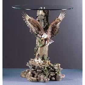 Coffee/Occasional Table ~ Glasstop w/Eagles & Nest.....