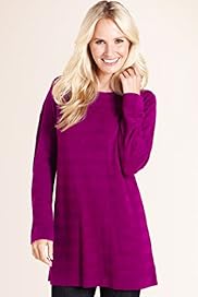 Petite Slash Neck Self Striped Knitted Tunic
