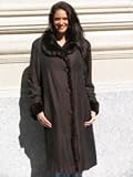 ELEGANT NEW BROWN FUR LINED COAT sz12 #8421