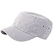 RaOn A172 Unisex Pre-curved Distressed Vintage Basic Club Army Cap Cadet Military Hat (L-Gray)