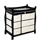 Badger Basket Baby Changing Table with Six Baskets, Black
