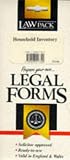  : Household Inventory: England and Wales (Legal Form Packs)