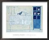 Two Blue Birds Framed Art Poster Print by Annora Spence, 21x17