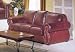 Nail Head Accented Burgundy Brown Leather Match Sofa