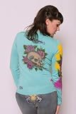 Ed Hardy - Ed Hardy Luxury Knit Top Turquoise Ed Hardy Sweater Skull Tattoo Top