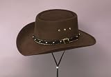 Brown Faux Felt Gambler Hat