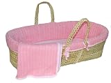 Tadpoles 5 Pc. Cable Knit Moses Basket Set- Pink