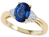 1.62 cttw Genuine Sapphire and Diamond Ring LIFETIME WARRANTY