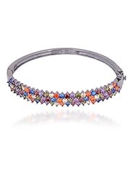 3 ROW MULTI COLOR CZ BANGLE IN BP