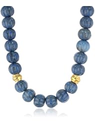 Devon Leigh Lapis Nugget and Gold Dipped Bead Necklace