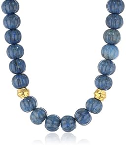 Devon Leigh Lapis Nugget and Gold Dipped Bead Necklace