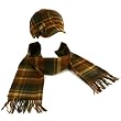 Winter Plaid Ribbon Bow Newsboy Cabbie Hat Softer Than Cashmere Scarf Brown