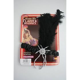 Bristol Novelty Ltd Roaring 20's Flapper Headpiece with Feather - Black - One Size