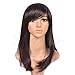Kamo Dark Brown Side-swept Bangs Shoulder-length Women & Girls Cosplay Party Wig