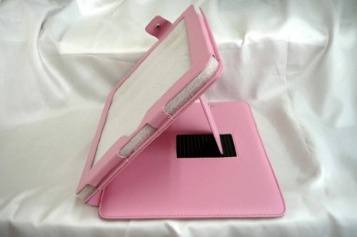 iPad専用　レザーケース 角度調節可能 スタンド利用可 ピンク