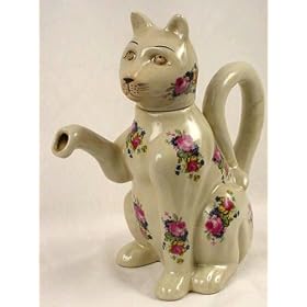 Cat Teapot with Roses by WIA