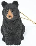 Black Bear Wood-carved Ornaments, 6-pc Set